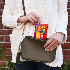 Snack tray display of Ritz Bits Cheese Sandwich Crackers.