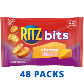 Crunchy texture closeup highlights the classic buttery crunch of Ritz Bits.