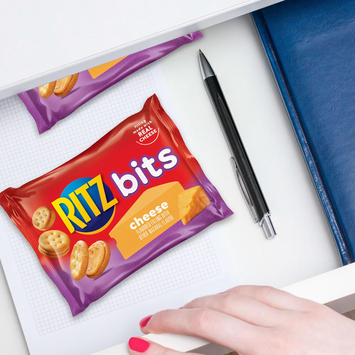 RITZ Bits Real Cheese Ingredients highlight natural cheese flavor.