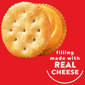 Ritz Cheese Sandwich Crackers crisp round crackers with smooth filling.