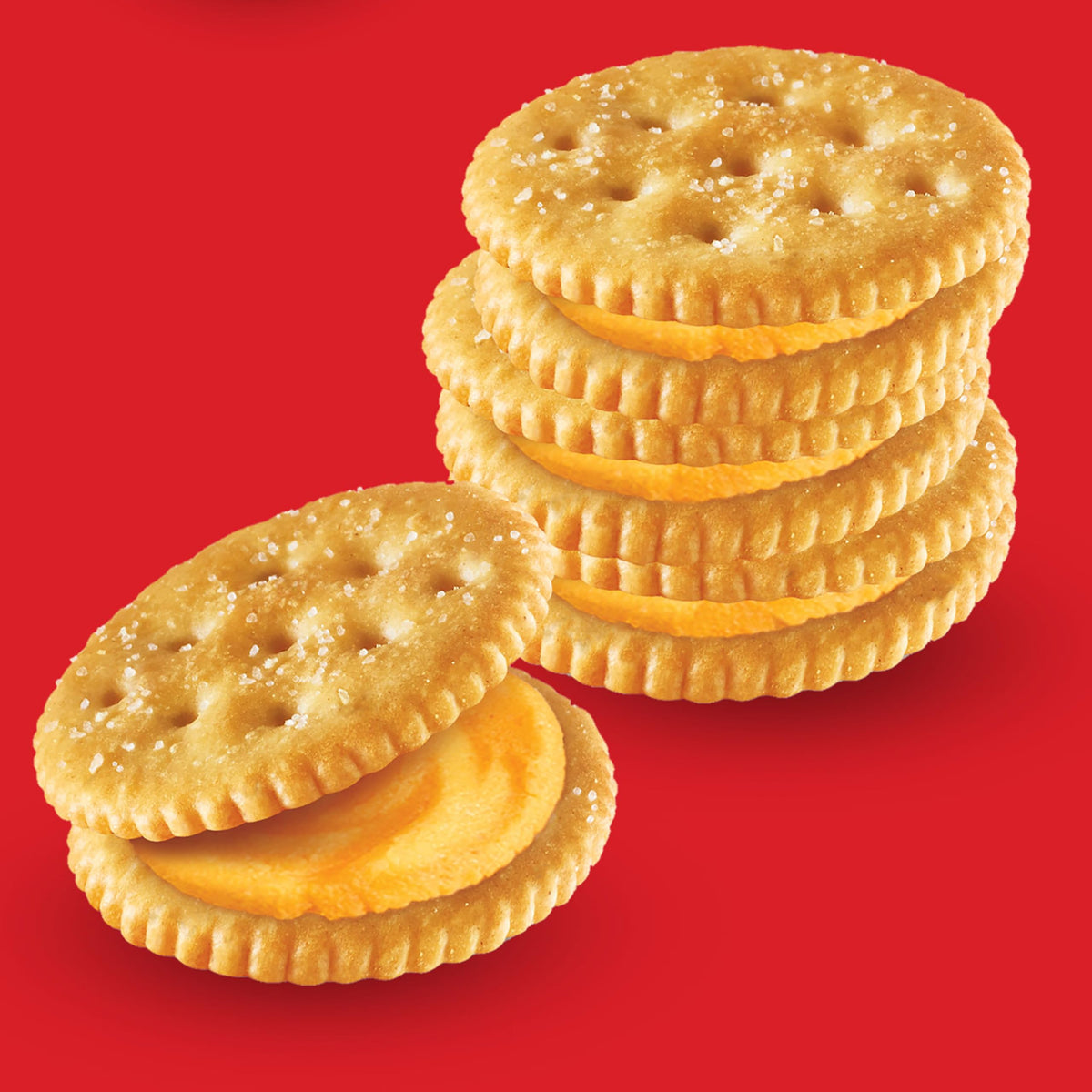 Ritz Cheese Sandwich Crackers real cheese filling for creamy flavor.