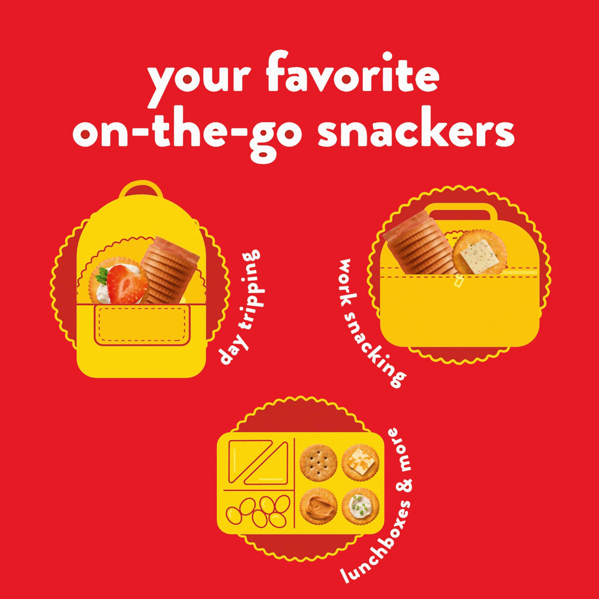 Individually wrapped stacks help keep bulk crackers fresh for sharing