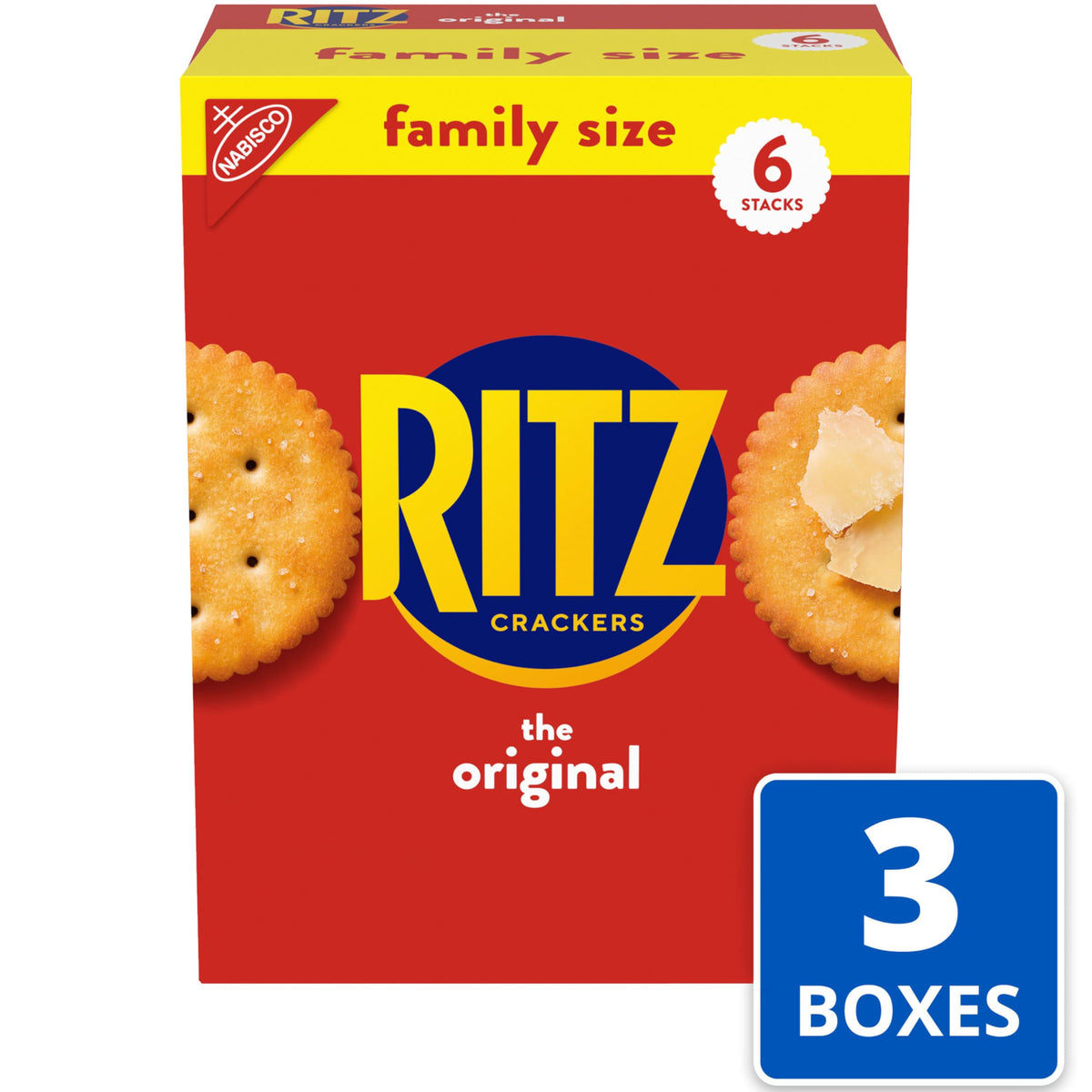 Close-up of RITZ Original Crackers with buttery flaky texture