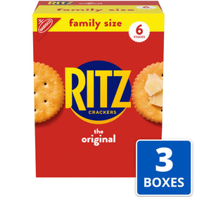 Close-up of RITZ Original Crackers with buttery flaky texture