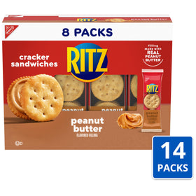 RITZ Peanut Butter Filling close-up inside crackers, creamy texture.
