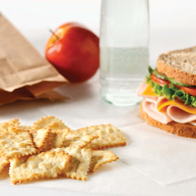 RITZ Toasted Chips crisp texture close-up shows oven-baked crunch.