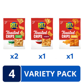 RITZ Toasted Chips original bag for classic crunch with versatile dipping.