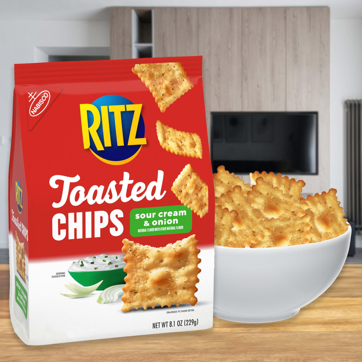 RITZ Toasted Chips variety-pack front view highlighting bulk snacking.