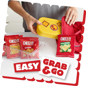 Road-trip family snacks in Pringles cups and Cheez-It pouches