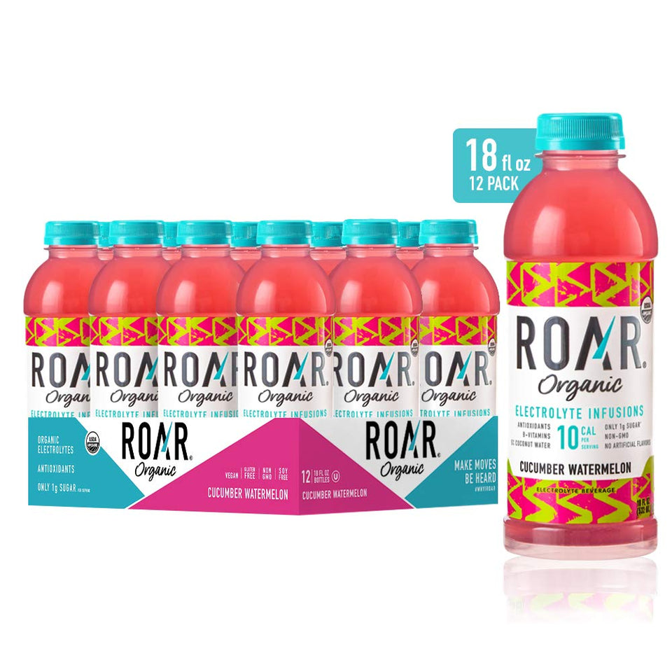 Roar Complete Hydration cucumber watermelon bottle, refreshing electrolyte drink for on-the-go hydration