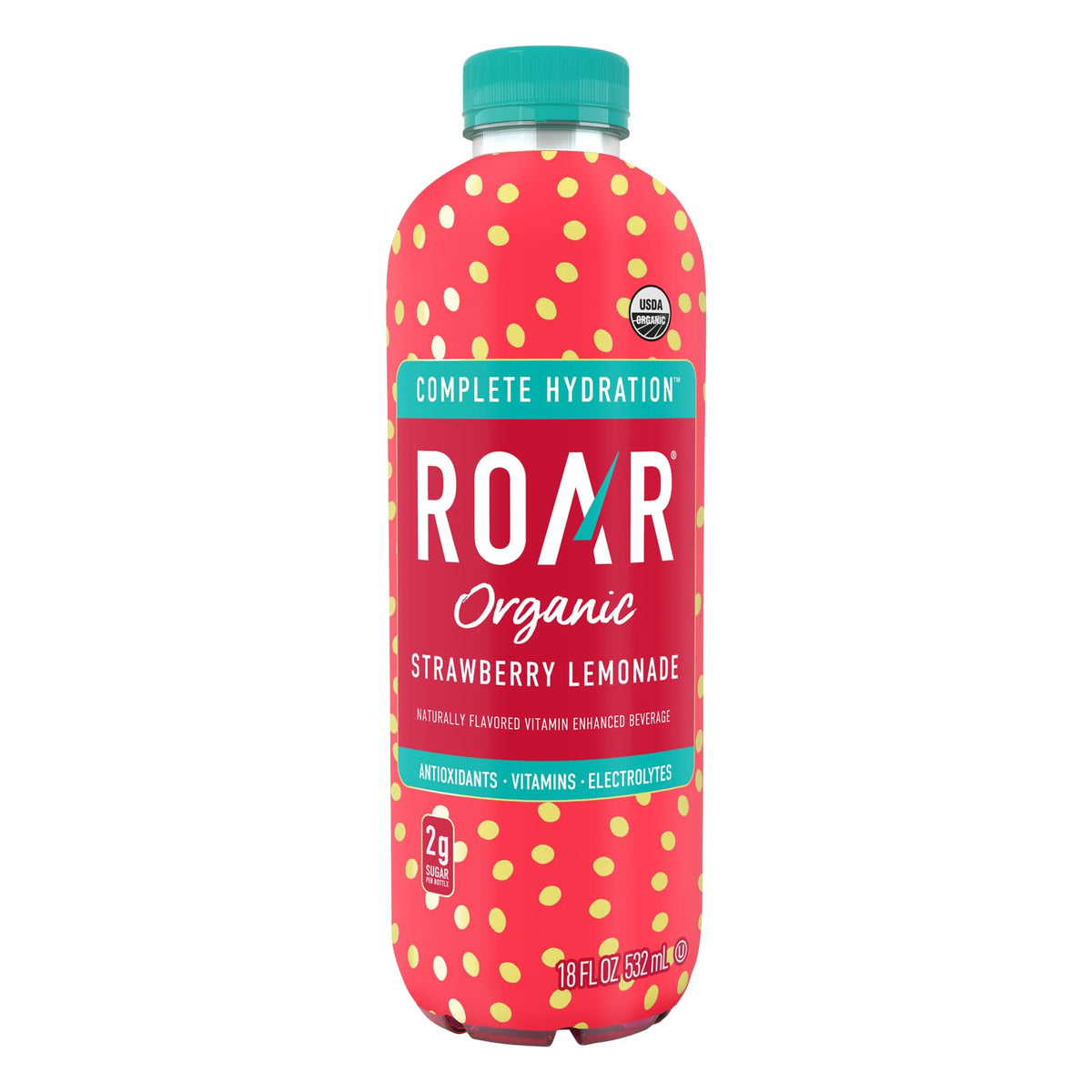 ROAR Complete Hydration Mango Clementine glass showcases antioxidant-rich flavor and quick hydration.