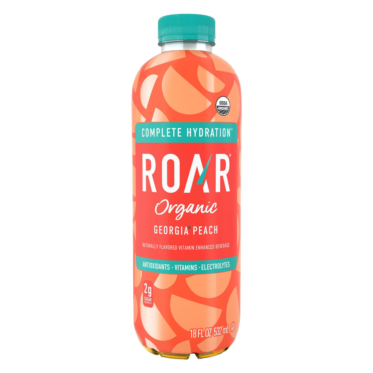 ROAR Complete Hydration Non-GMO and gluten-free label signals clean ingredients.