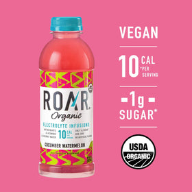 Roar Complete Hydration organic coconut-water base provides electrolytes and clean hydration