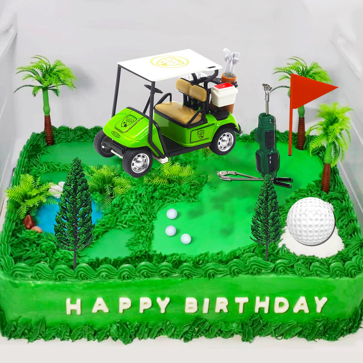 Roaring Good Time golf theme birthday decoration completes the party look