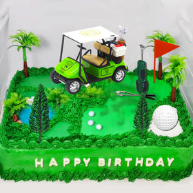 Roaring Good Time golf theme birthday decoration completes the party look