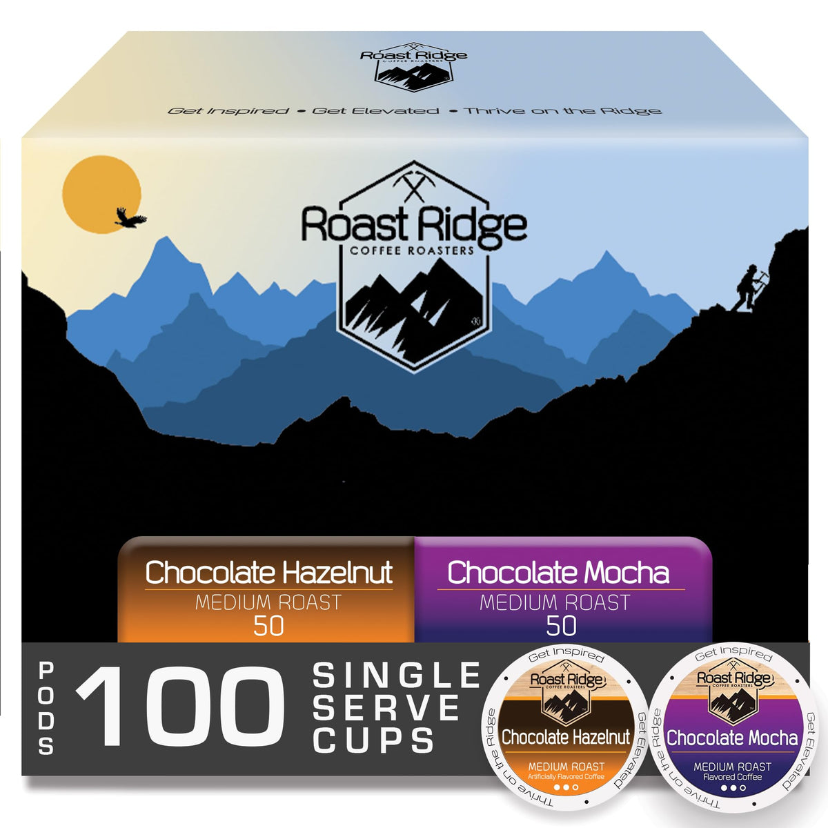 Roast Ridge Chocolate Mocha pods for Keurig, convenient single-serve indulgence.