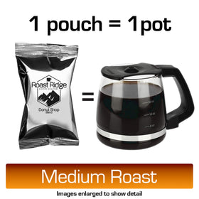Roast Ridge Donut Shop Brew prepared for camping or cottage use.