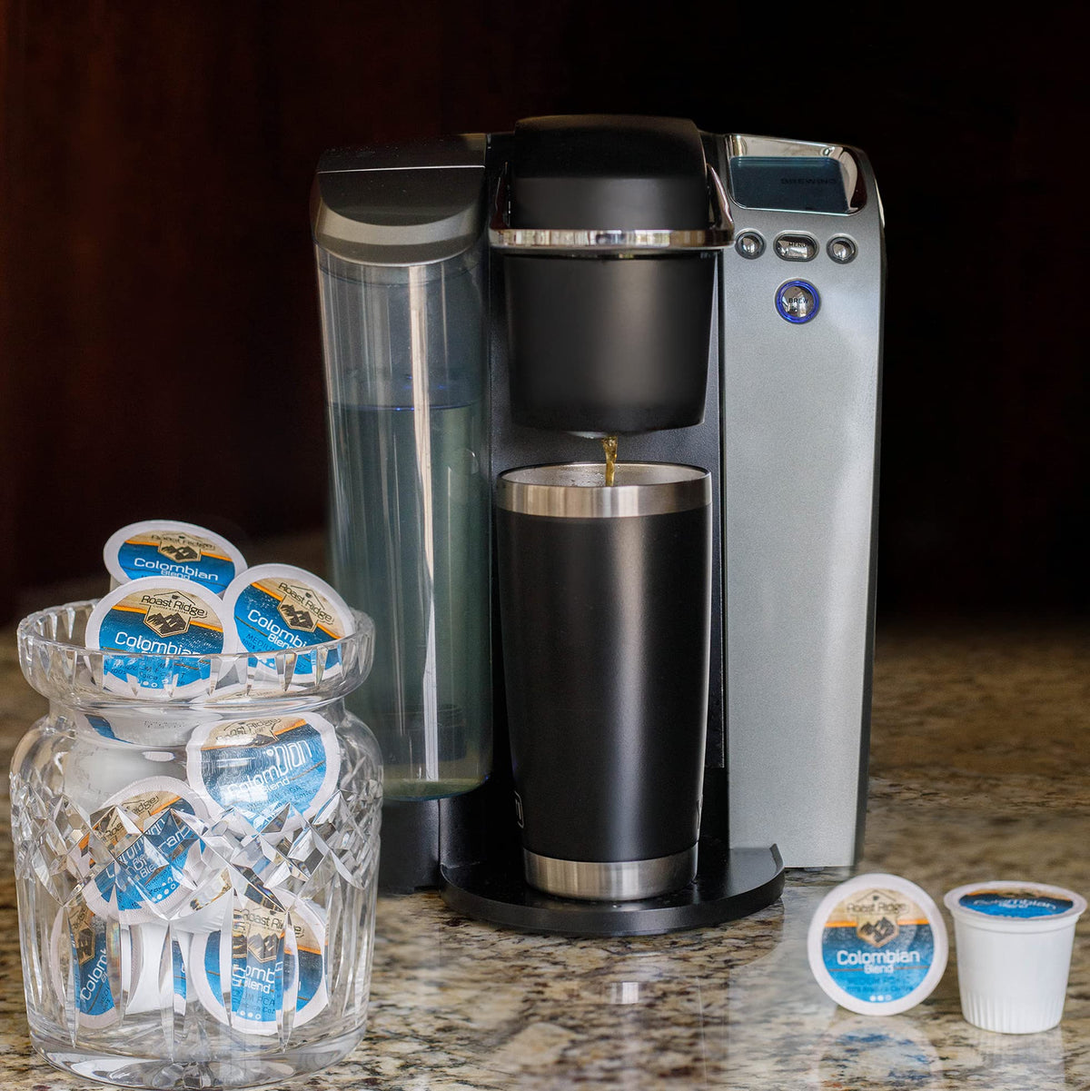 Roast Ridge high-elevation 100% Arabica beans for richer, denser cup notes.