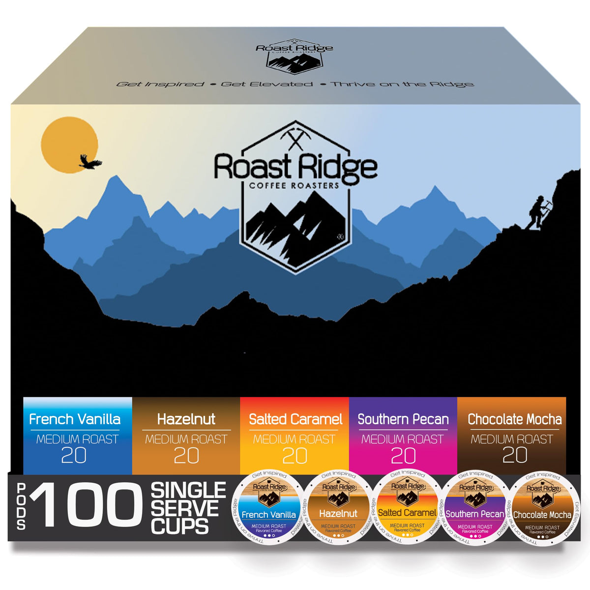 Roast Ridge Salted Caramel coffee pod for Keurig, aromatic flavor infusion.
