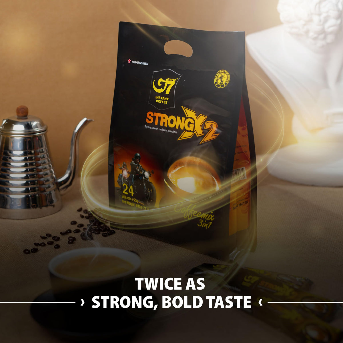 Roasted beans aroma from TRUNG NGUYEN LEGEND G7 coffee.