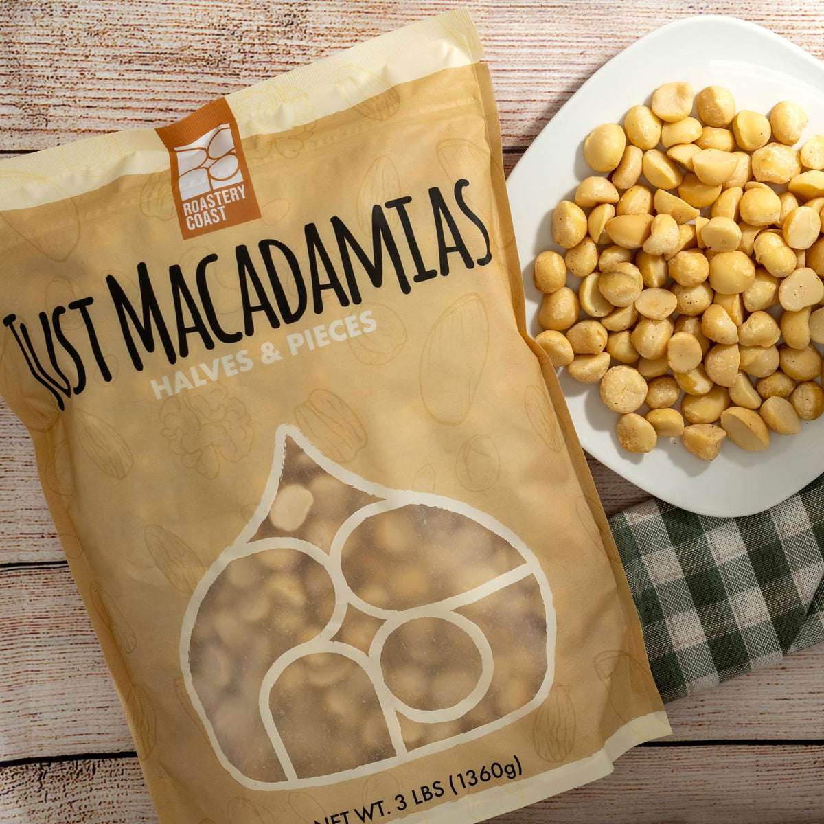 Roastery Coast bulk nuts macadamia pack, great for baking and big batches