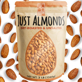 Roastery Coast daily nuts just roasted almonds in a 3 lb bag, ideal for snacks and recipes
