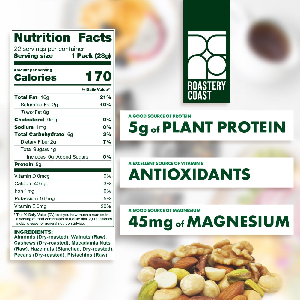 Roastery Coast Daily Nuts Original salt-free, no peanuts option