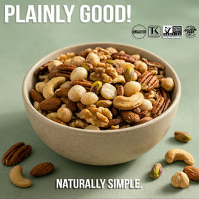 Roastery Coast Deluxe Nut Assortment bag shown for office or travel.
