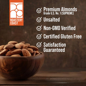 Roastery Coast in-house roasted almonds ensuring peak quality and flavor