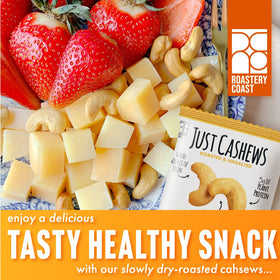 Roastery Coast Just Cashews Unsalted, snack on the go for busy days