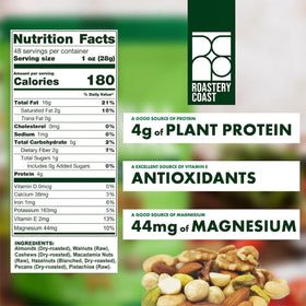 Roastery Coast macadamia nuts full-bodied flavor and creamy crunch.