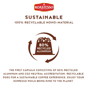 Roastesso crema-bold-espresso-capsule hints strong crema and balanced finish.