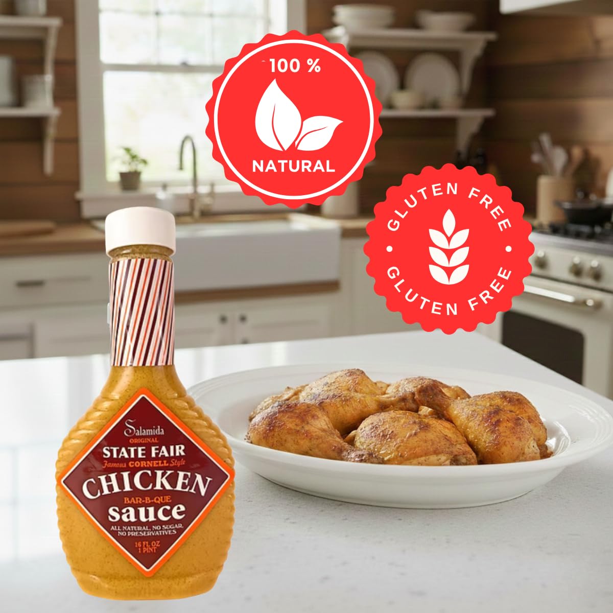 Grilled chicken prepared with Rob Salamida Cornell-style marinade.