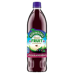 Robinsons Apple & Blackcurrant No Sugar Added 1L pack front shows family-friendly, sugar-free refreshment.