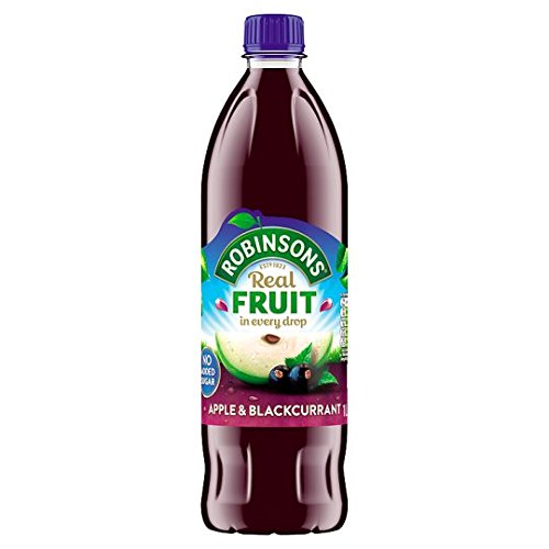 Robinsons Apple & Blackcurrant No Sugar Added 1L pack front shows family-friendly, sugar-free refreshment.