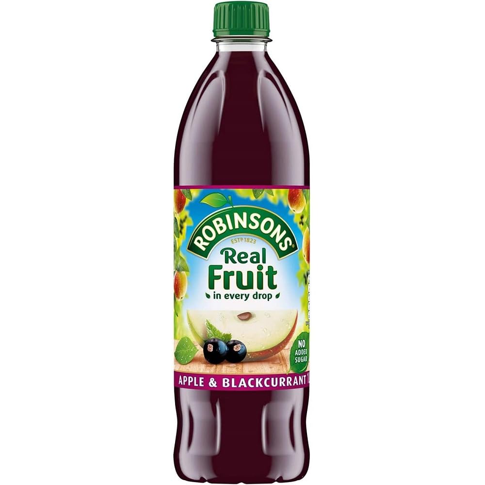Robinsons Apple & Blackcurrant No Sugar Added 1L pack set for family gatherings.