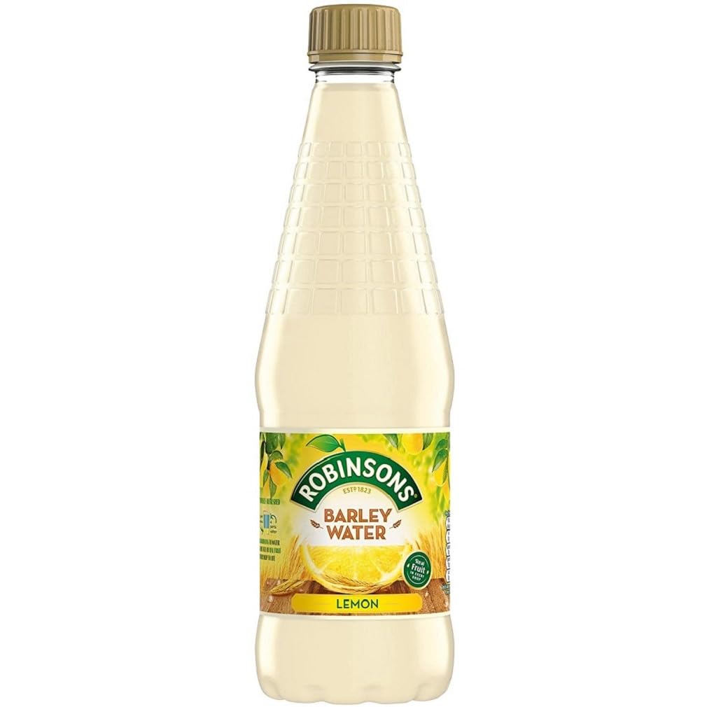 Robinsons Lemon Barley Water bottle close-up showing real lemon flavor