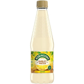 Robinsons Lemon Barley Water bottle close-up showing real lemon flavor