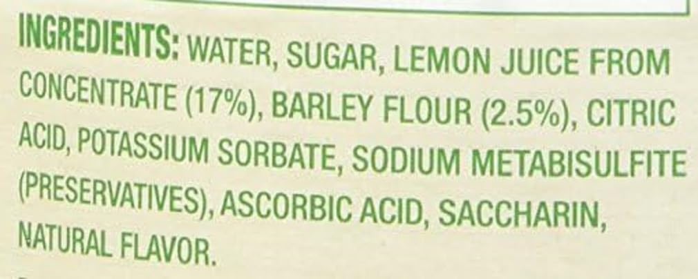 Robinsons Lemon Barley Water ingredients list hints at natural flavor