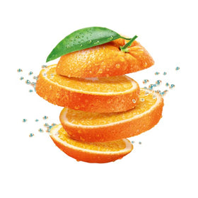 Robinsons Mini orange in-water glass suggests quick, flavorful hydration on demand.