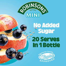 Robinsons mini squash bottle pouring into water, ideal for quick hydration