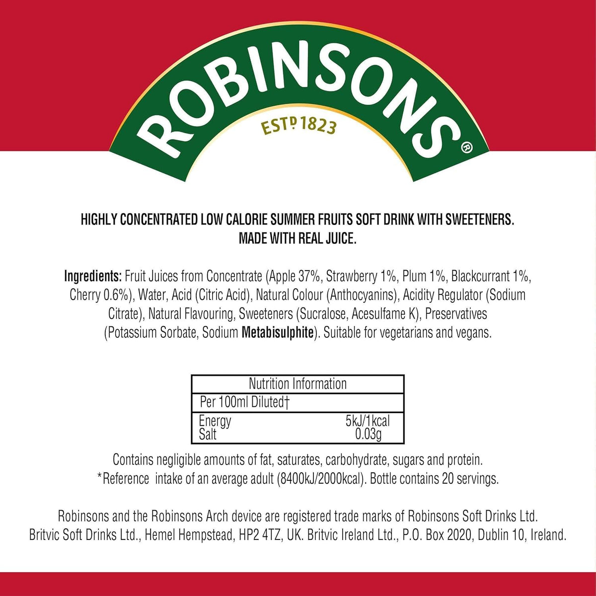Store display featuring Robinsons Mini Summer Fruits packaging.