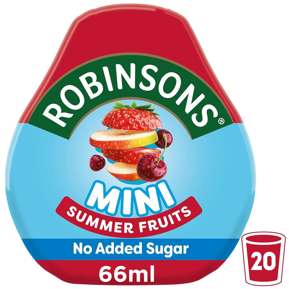Close-up of Robinsons Mini Summer Fruits pouch showing vibrant fruit flavors.