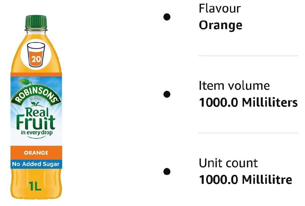 Robinsons pack of four bottles on display.