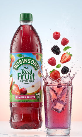 Robinsons Summer Fruits family drinking image conveying shared, kid-friendly refreshment.