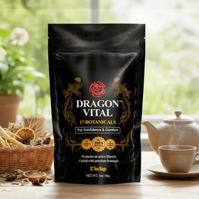 Robutop Dragon Vital Tea cup with steam suggesting a hot brew.