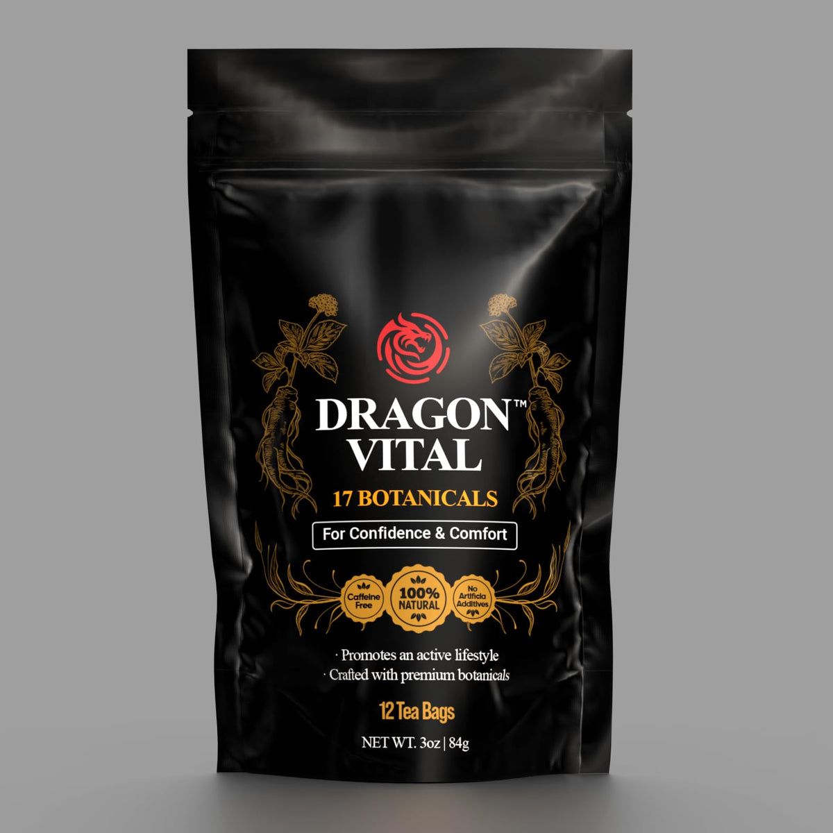 Robutop Dragon Vital Tea ingredients featuring ginseng and maca.