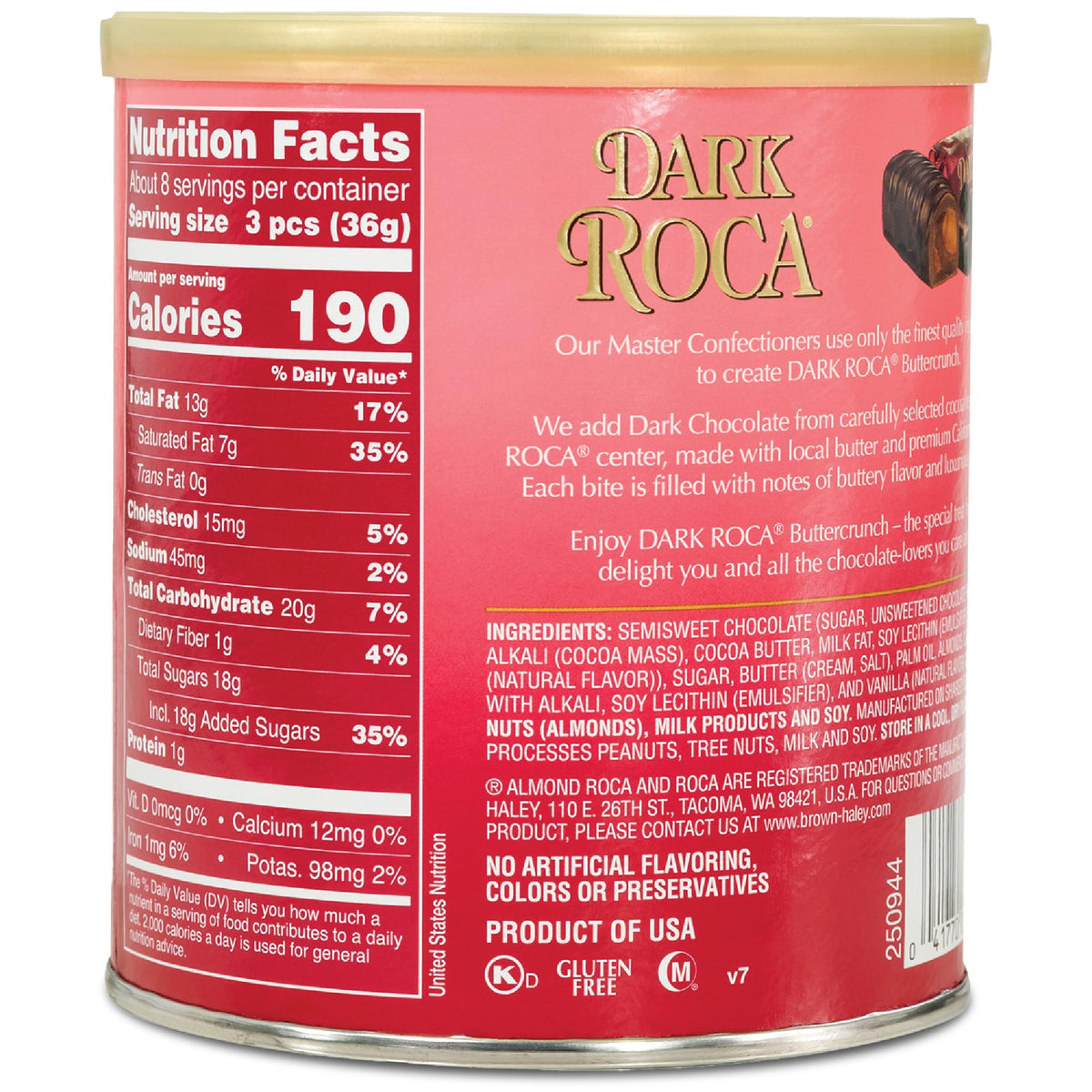Roca 10 oz canister with seal keeps treats fresh and ready to share