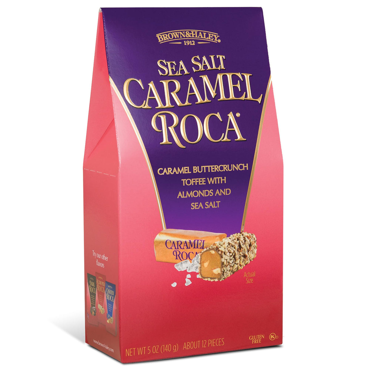 Roca Almond Roca stand-up box 5oz, ideal for gifting and sharing with coffee