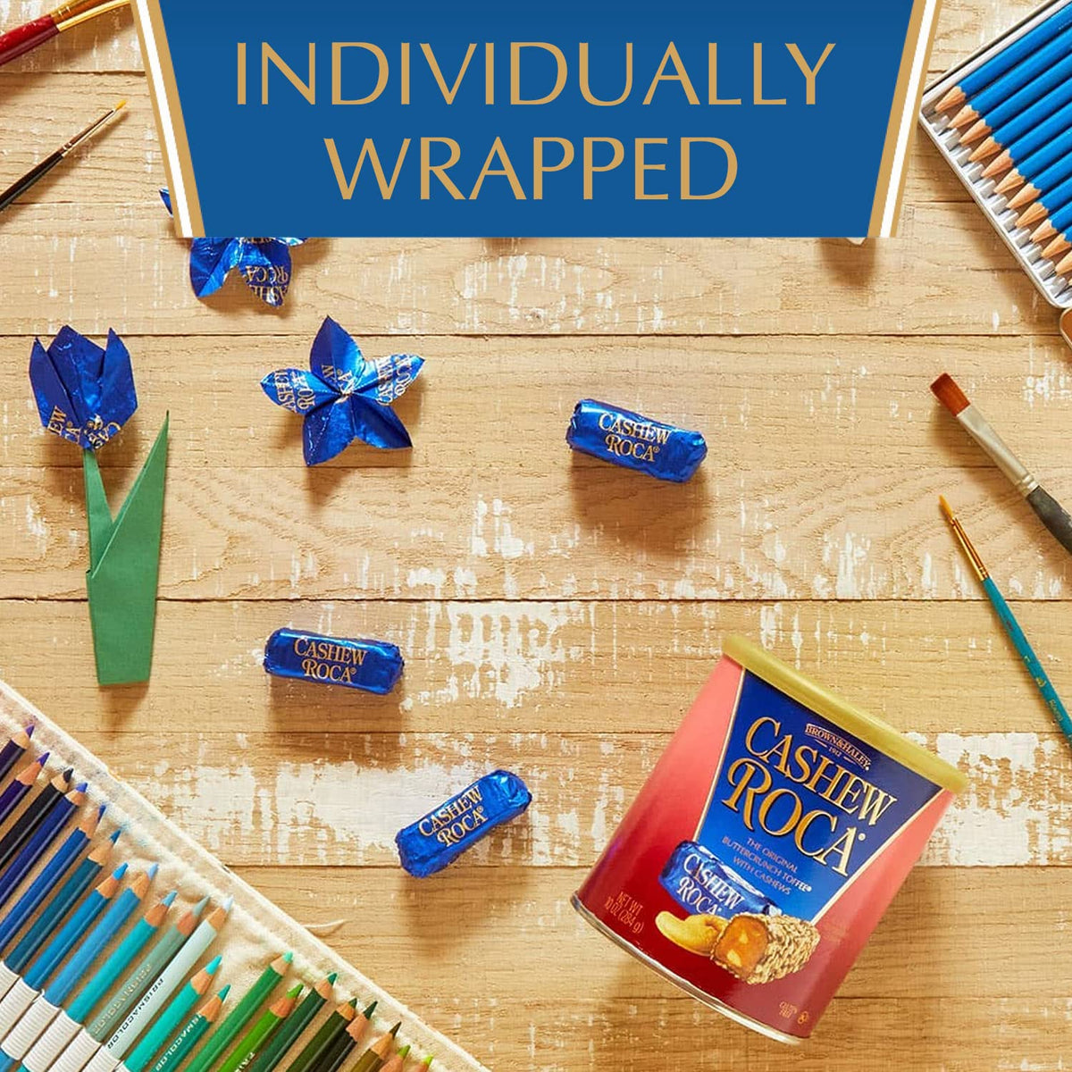 Roca canister display signals premium quality and easy gifting options.